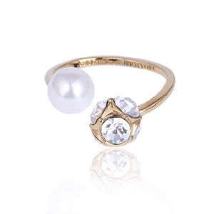 Kate Spade earrings gold pearl ring adjustable